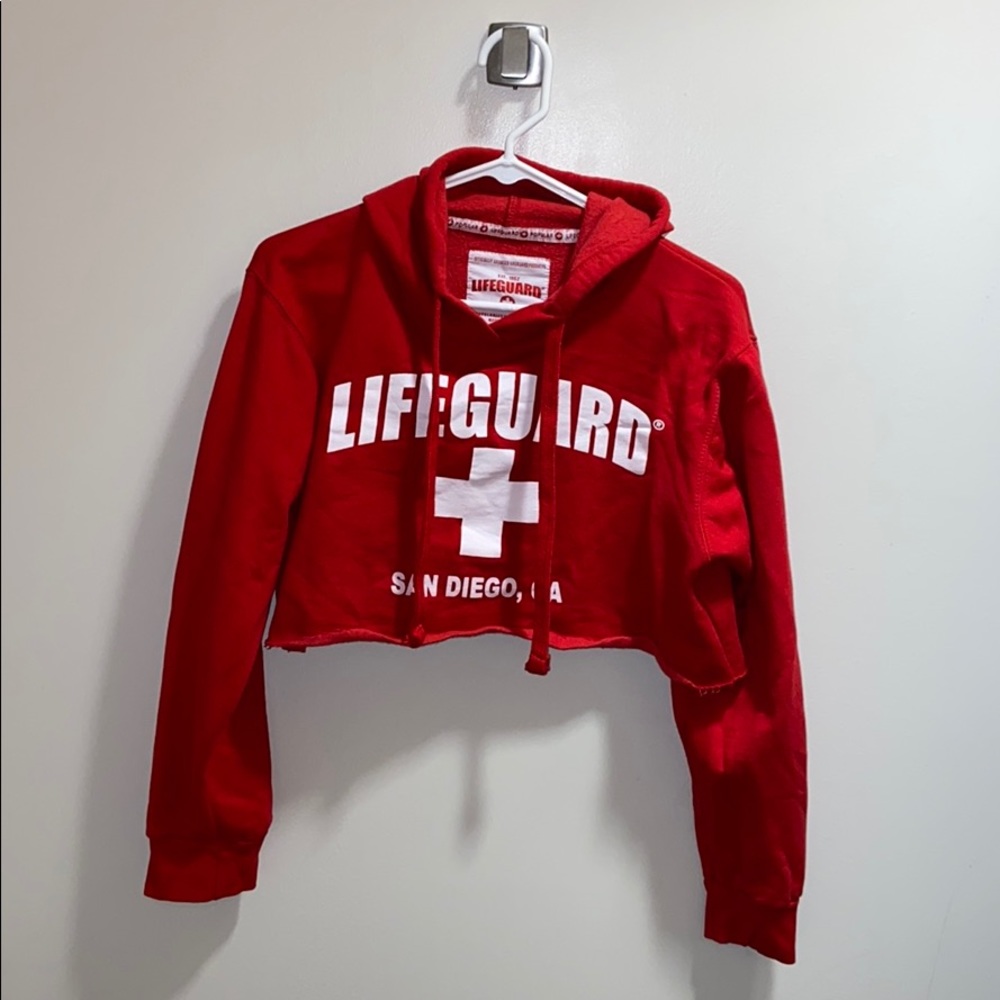 Lifeguard sweatshirt crop top